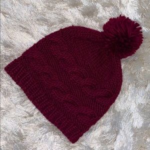 Warehouse Knitted Pom Pom Beanie Hat